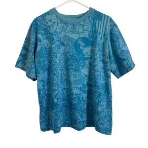 Shady LTD Eminem Slim Shady All Over Light Blue Graphic T-Shirt Large Y2K